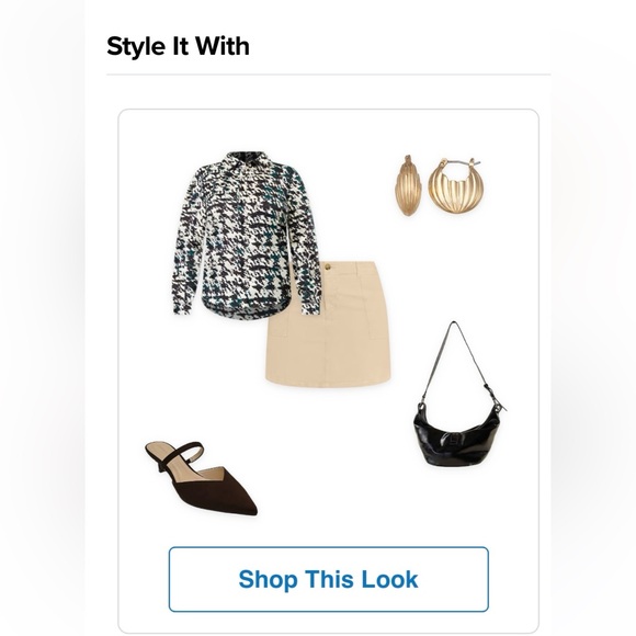 NWT *Great for Work* THE LIMITED Black, Tan and White Houndstooth Blouse,Size XL - Picture 14 of 14